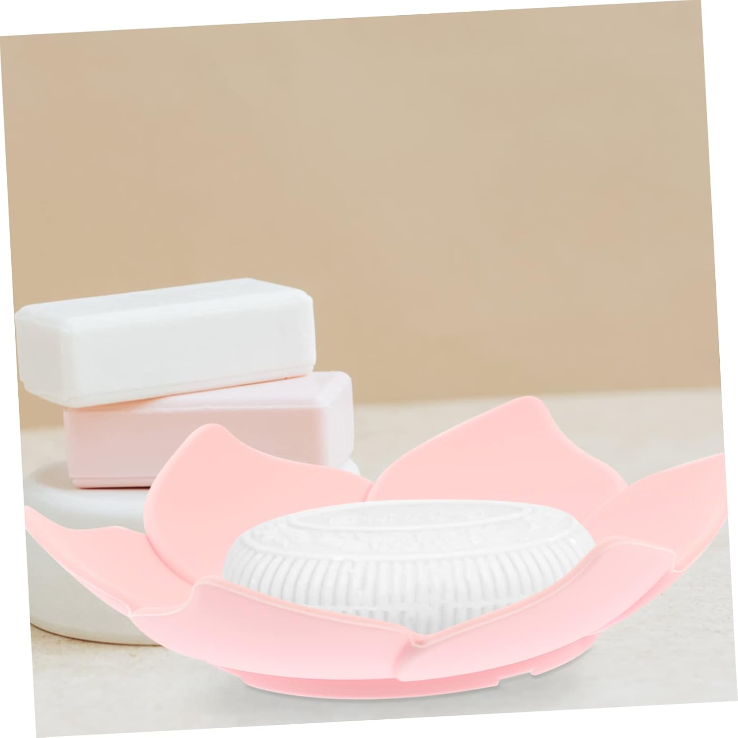 Floral Soap Box with Silicone Base and Drainage