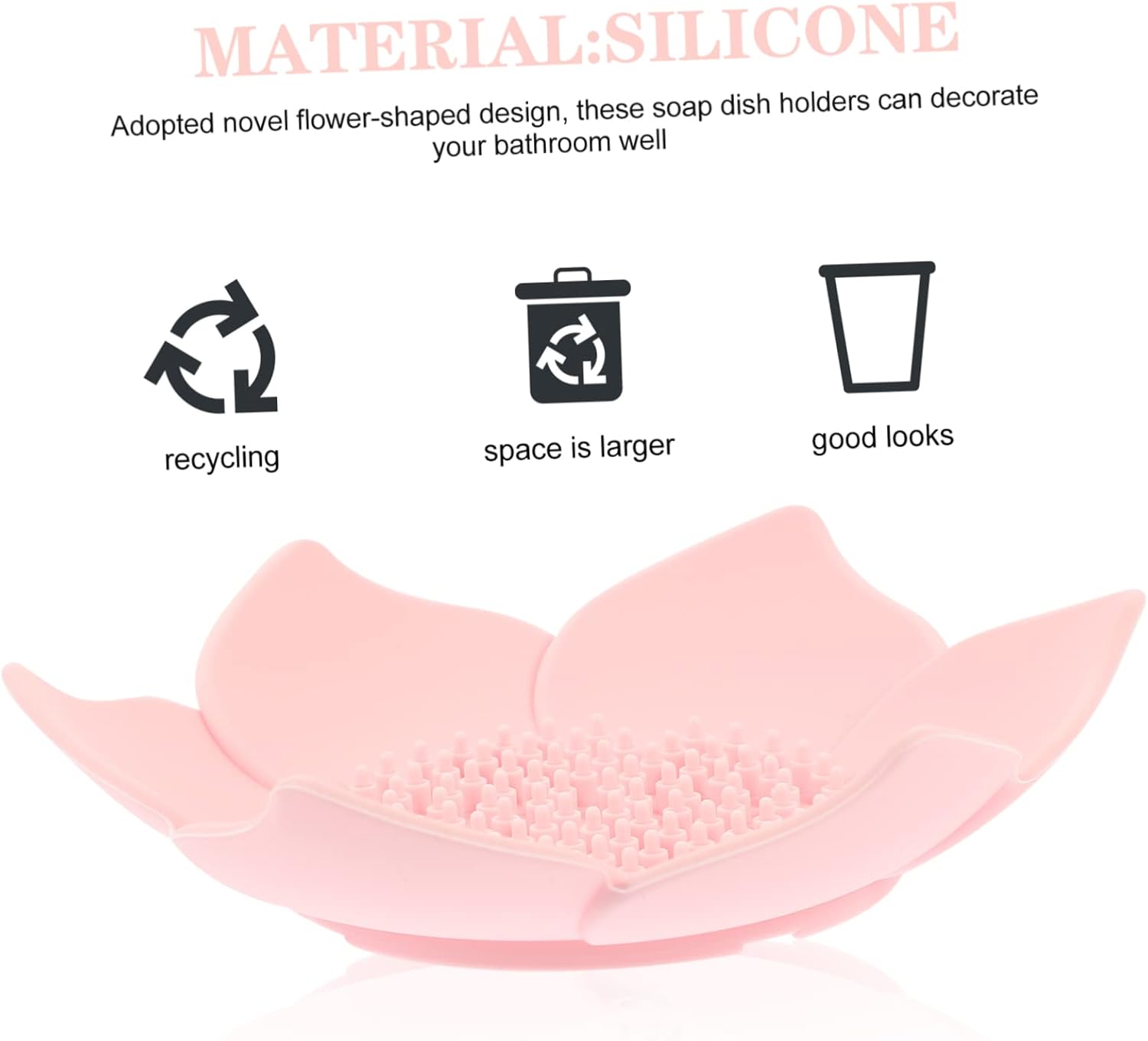 Floral Silicone Soap Holder 2-Piece Set