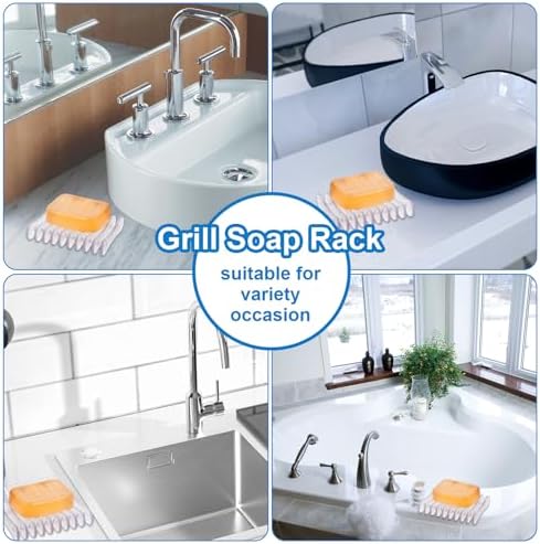 Gjinxi Self-Draining Soap Dish Holder 2-Pack Clear Plastic