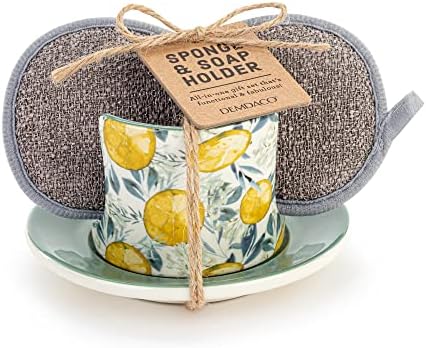 Perfect Lemon Pattern Partnered with Sponge Dish for Clean Living