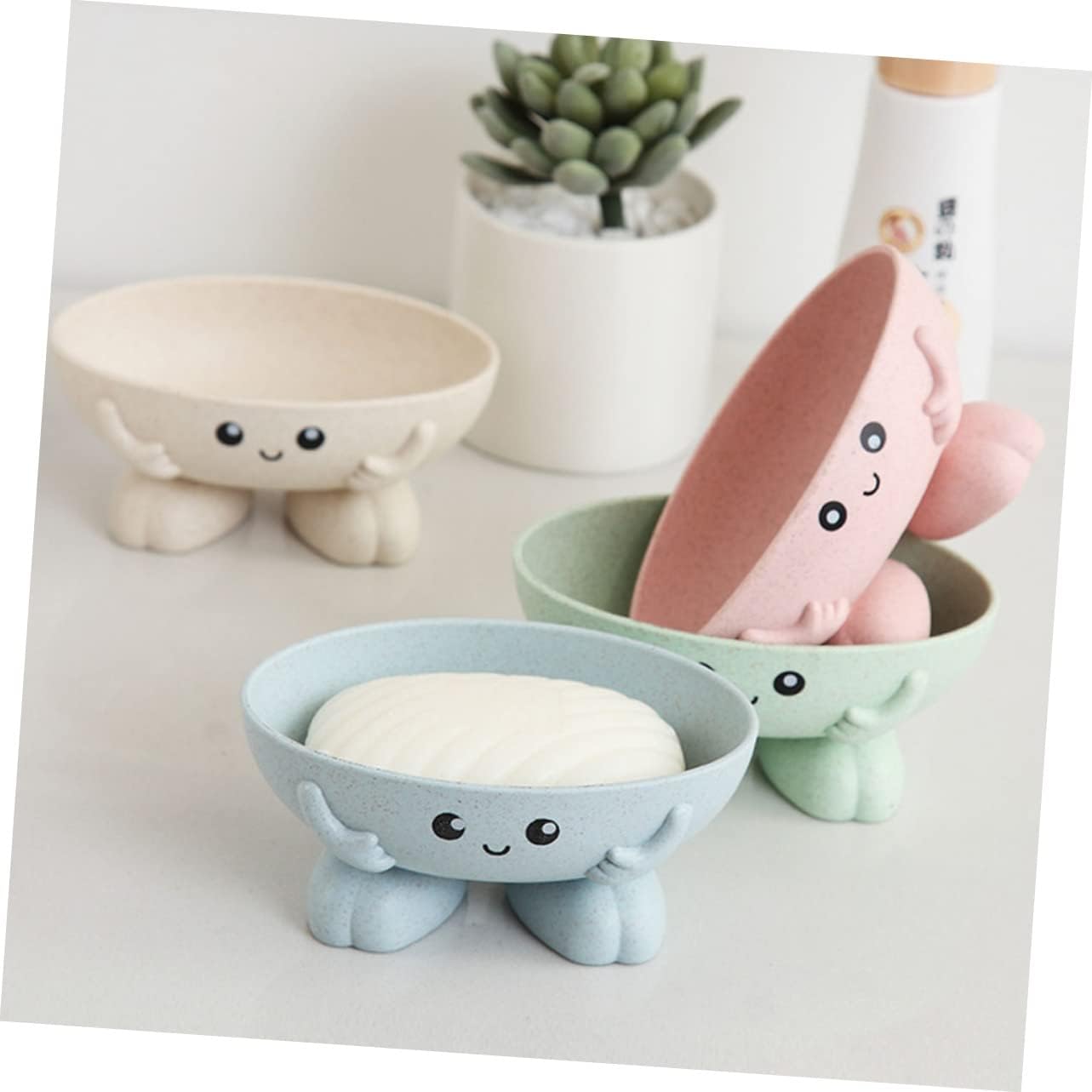 Set of 2 Bar Soap Dishes for Bathroom Drainage and Storage