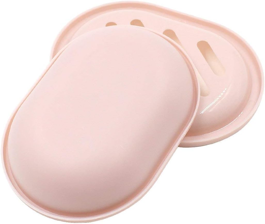 2-Pack Soap Dish with Drain Soap Saver Easy Dry Pink