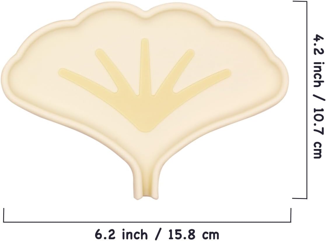 Self Draining Silicone Soap Dish 2 Pcs Ginkgo Leaf Shape