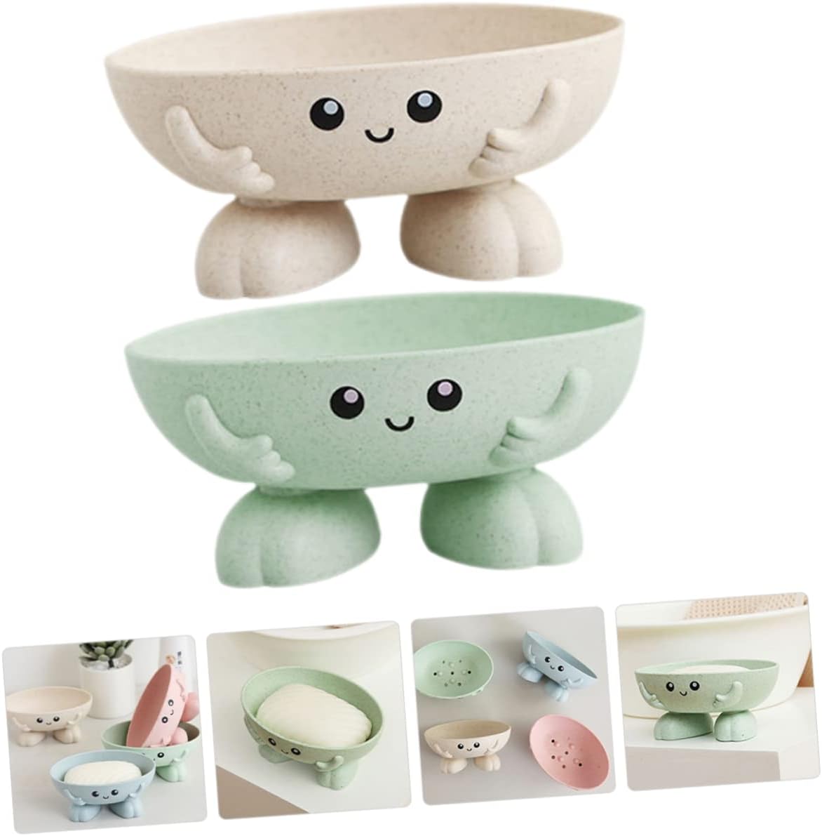 LIFKOME 2-Pack Soap Dishes with Draining Holes