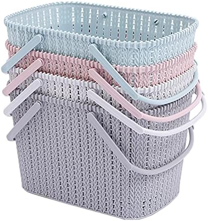 HOUZHeng Portable Rattan Shower Caddy with Dual Handles