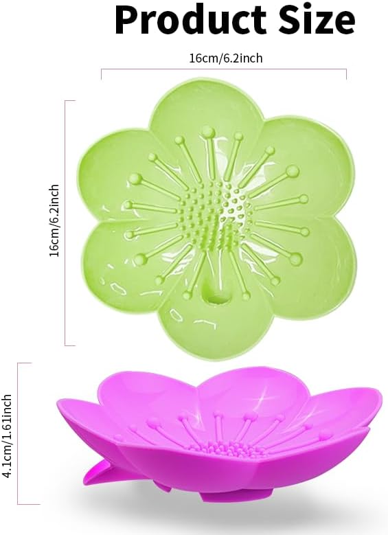 Mabnuby Flower Shower Soap Dishes 2 Pack Large