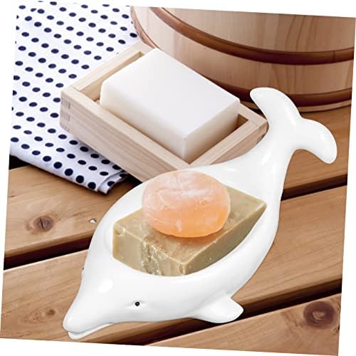 Dolphin Soap Holder Stylish Ceramic Drainage Holder for Bar Bath