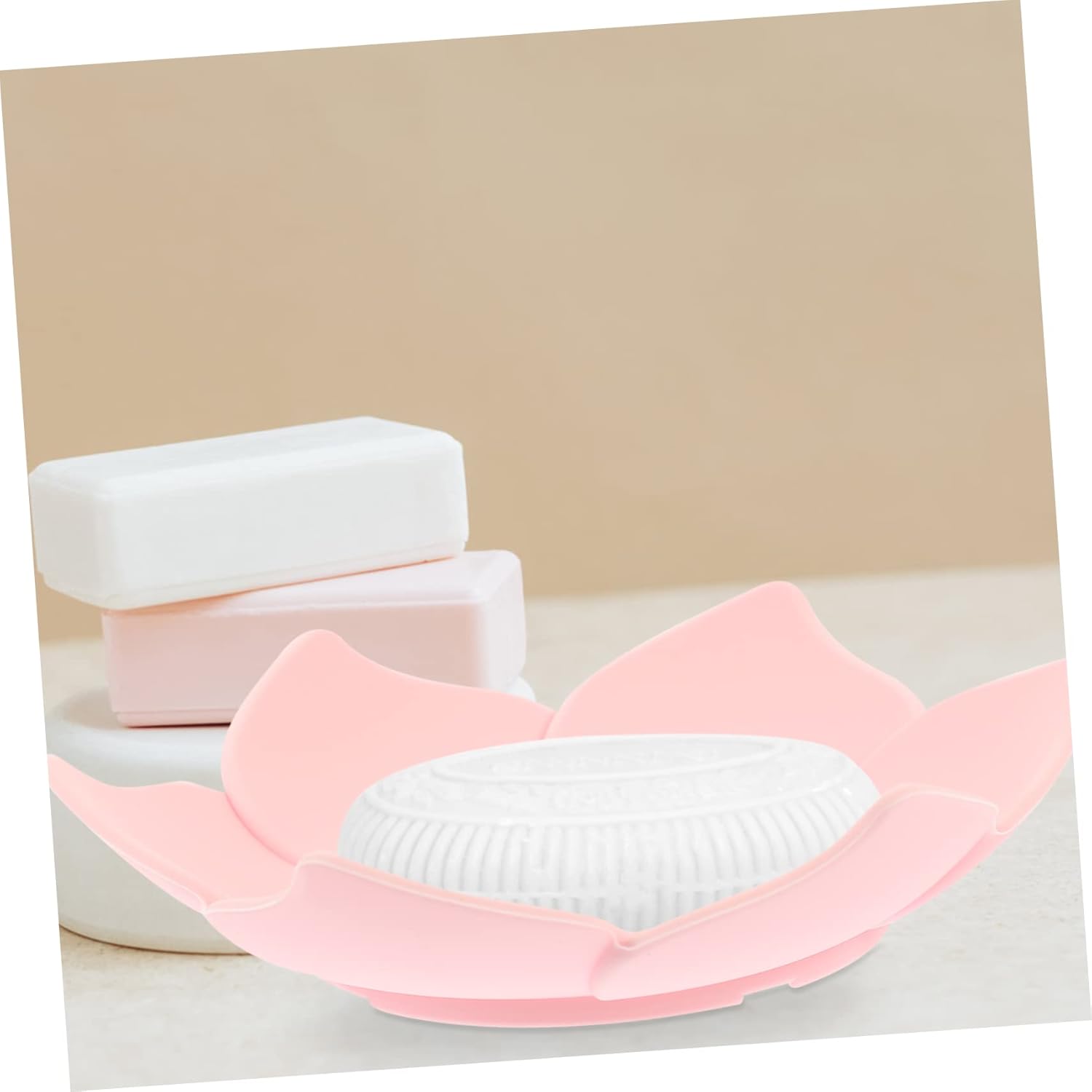 2pc Floral Silicone Soap Dish Holder