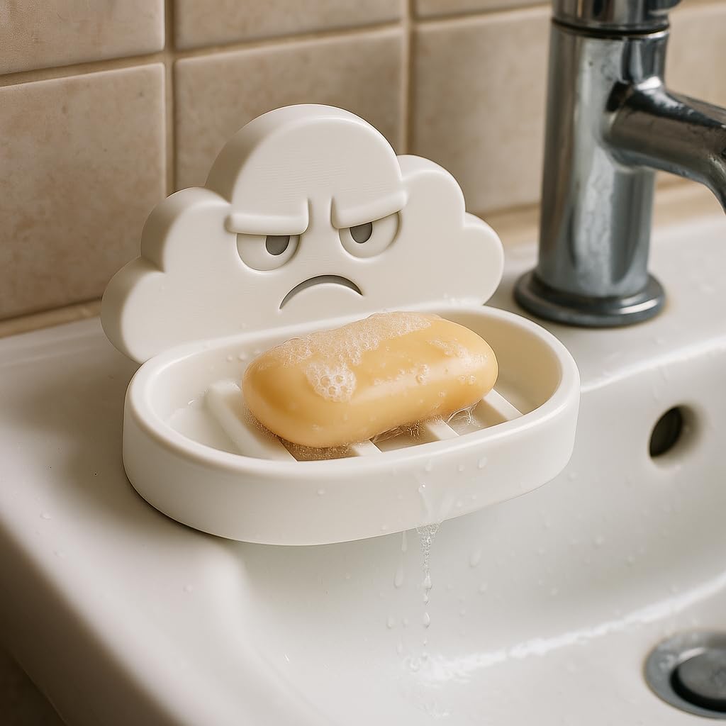 Grumpy Cloud Soap Dish compact fun for the bathroom