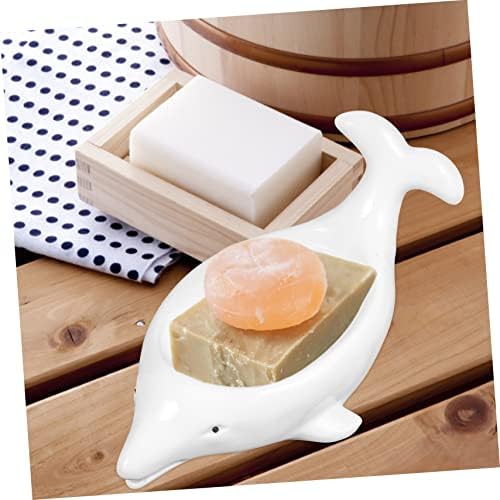 Bathroom Soap Dish Cute Ceramic Dolphin Holder for Boys Girls