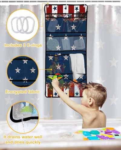 ZFUNCING Country Star Mesh Showing Organizer Set Waterproof and Easy to Install