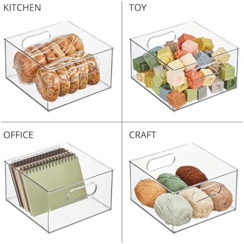 mDesign Deep Plastic Stackable Storage Organizer Bin for Bath