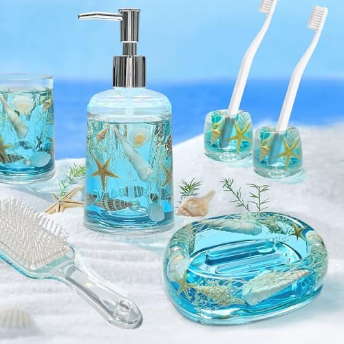 FONMY Acrylic Soap Dish with Nature Seashell Design