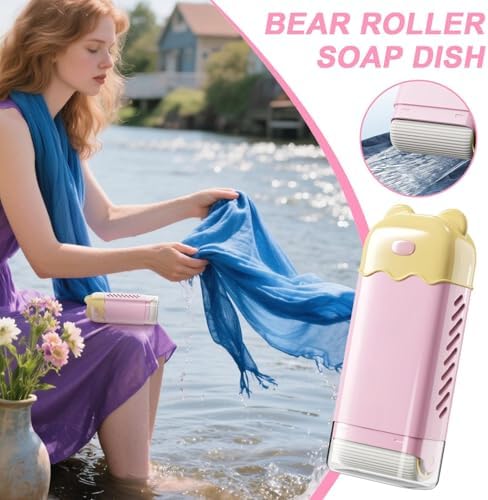 Compact Travel Soap Case with Built-In Roller