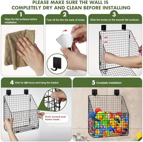 Greentainer Foldable Bath Toy Storage Basket