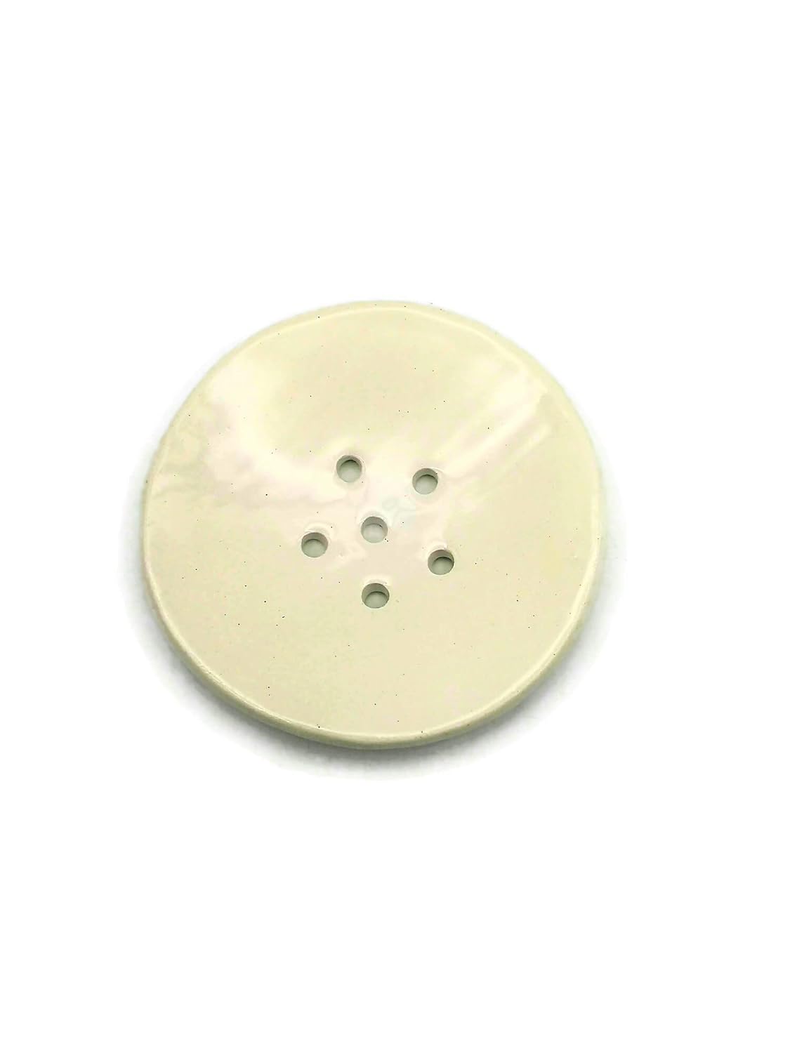 Handmade Ceramic Soap Dish Dispenser White 14cm