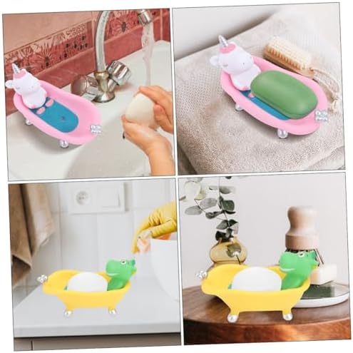 2pcs Cute Cartoon Soap Dish for Bathroom and Shower