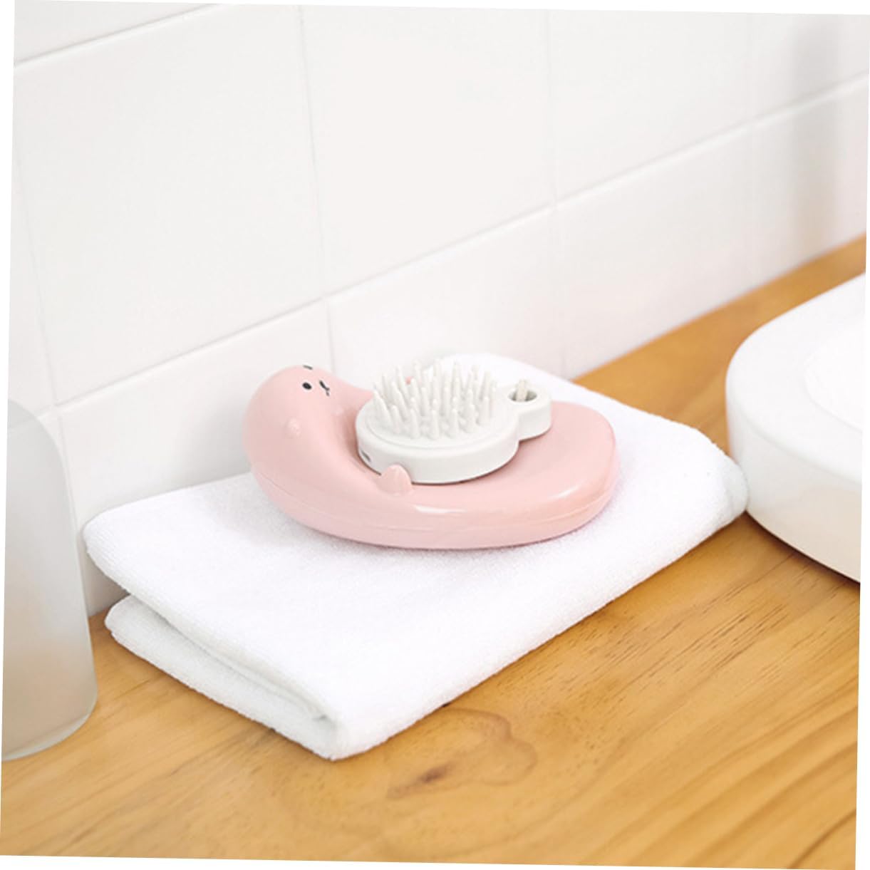 PRETYZOOM P Dish Boys Girls Self Draining Soap Holder Pink