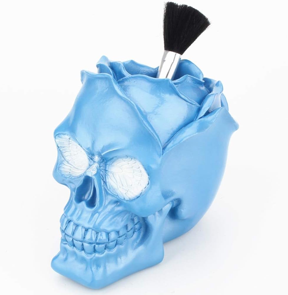 Three Dimensional Rose Skull Decorative Container