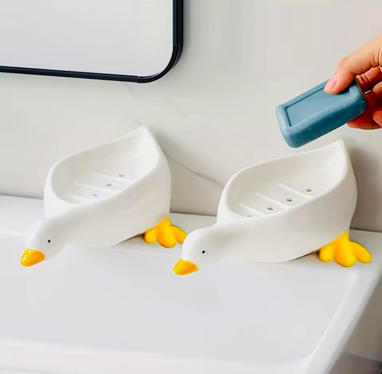Adorable Duck Soap Dish Self-Draining Eco-Friendly