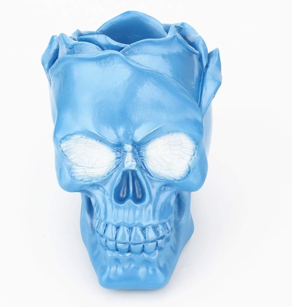 Three Dimensional Rose Skull Decorative Container