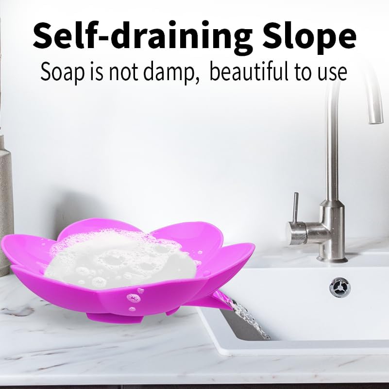 Mabnuby Flower Shower Soap Dishes 2 Pack Large