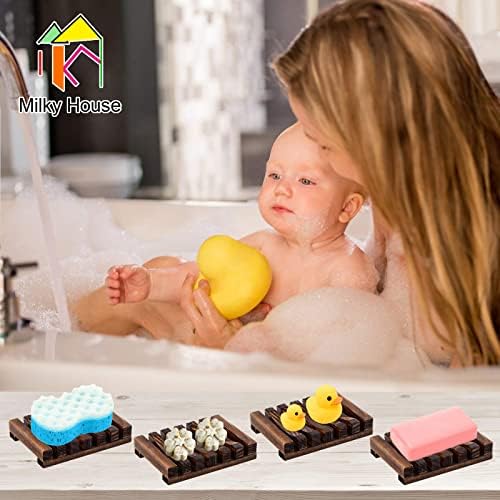 4-Piece Bamboo Soap Holder for Babies