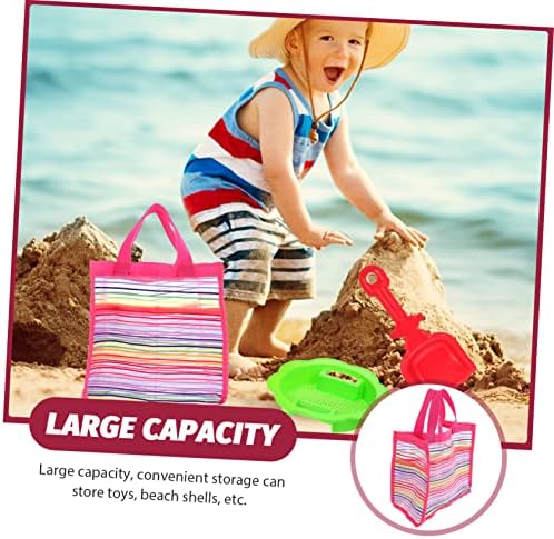 TOYANDONA Kids Beach Tote Bag with Mesh Lining