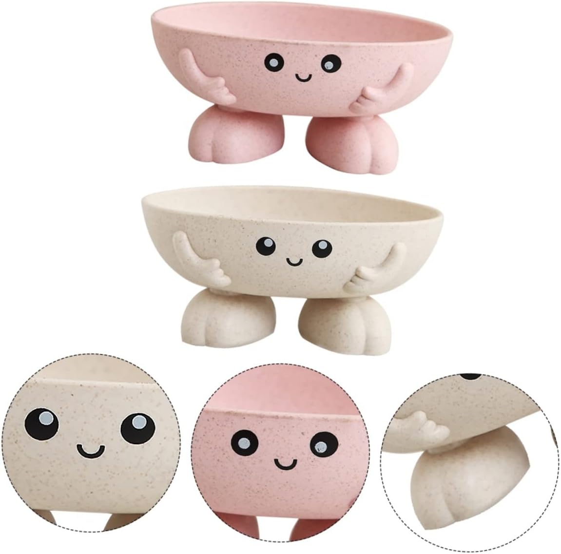 DECHOUS 2-Piece Cartoon Soap Dish Holder