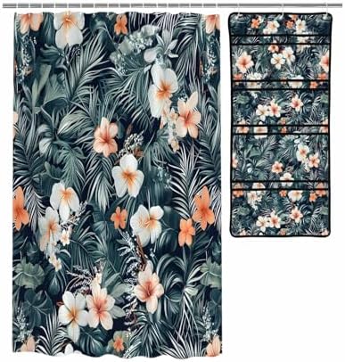 ZFUNCING Mesh Shower Organizer Set Tropical Pastoral Floral