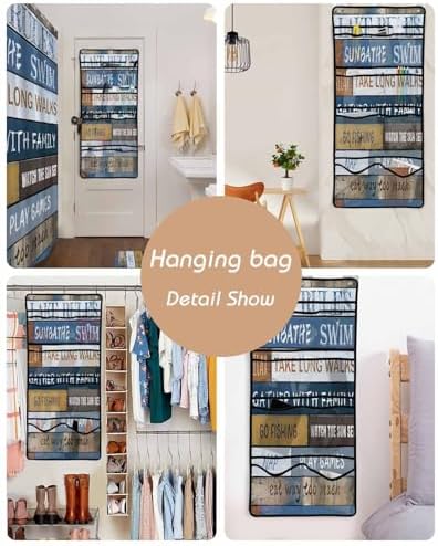 ZFUNCING Shower Curtain with Mesh Organizer and Hooks