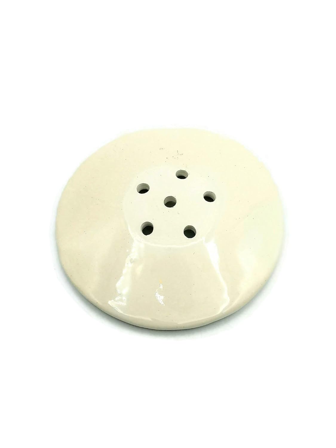 Handmade Ceramic Soap Dish Dispenser White 14cm