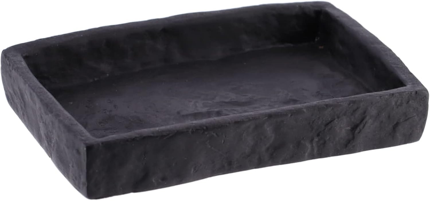 EVIDECO Black Stone Effect Soap Dish Tray