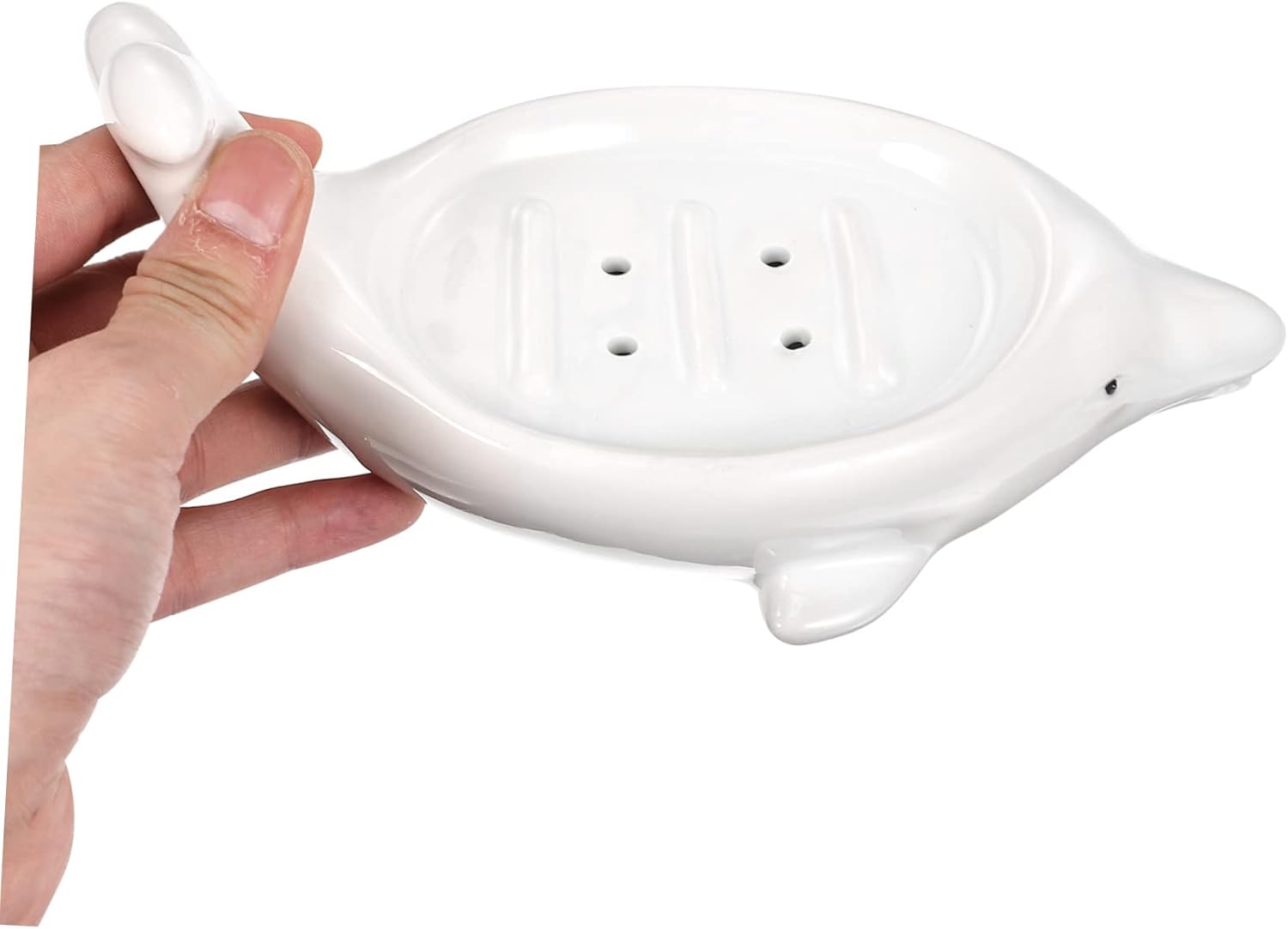 Dolphin Soap Holder Stylish Ceramic Drainage Holder for Bar Bath
