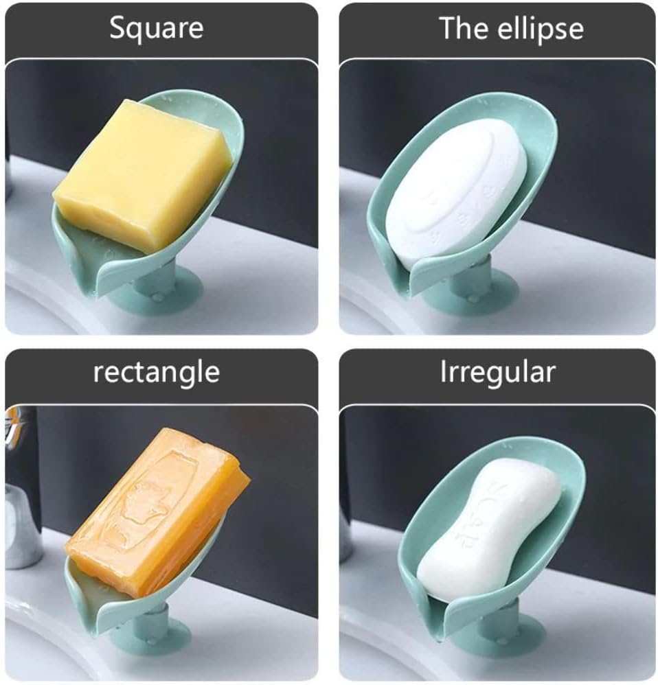 2PCS Suction Cup Soap Dish for Bathroom and Kitchen Use