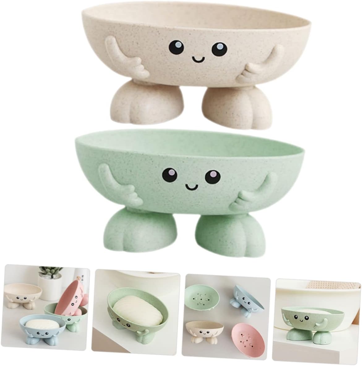 Elegant 2-Pack Compact Design for Bathroom Kitchen Soap Dishes