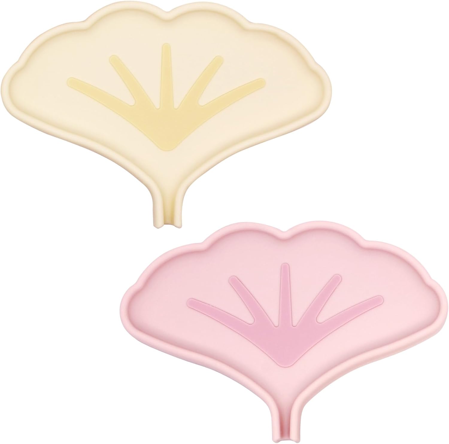 Self Draining Silicone Soap Dish 2 Pcs Ginkgo Leaf Shape