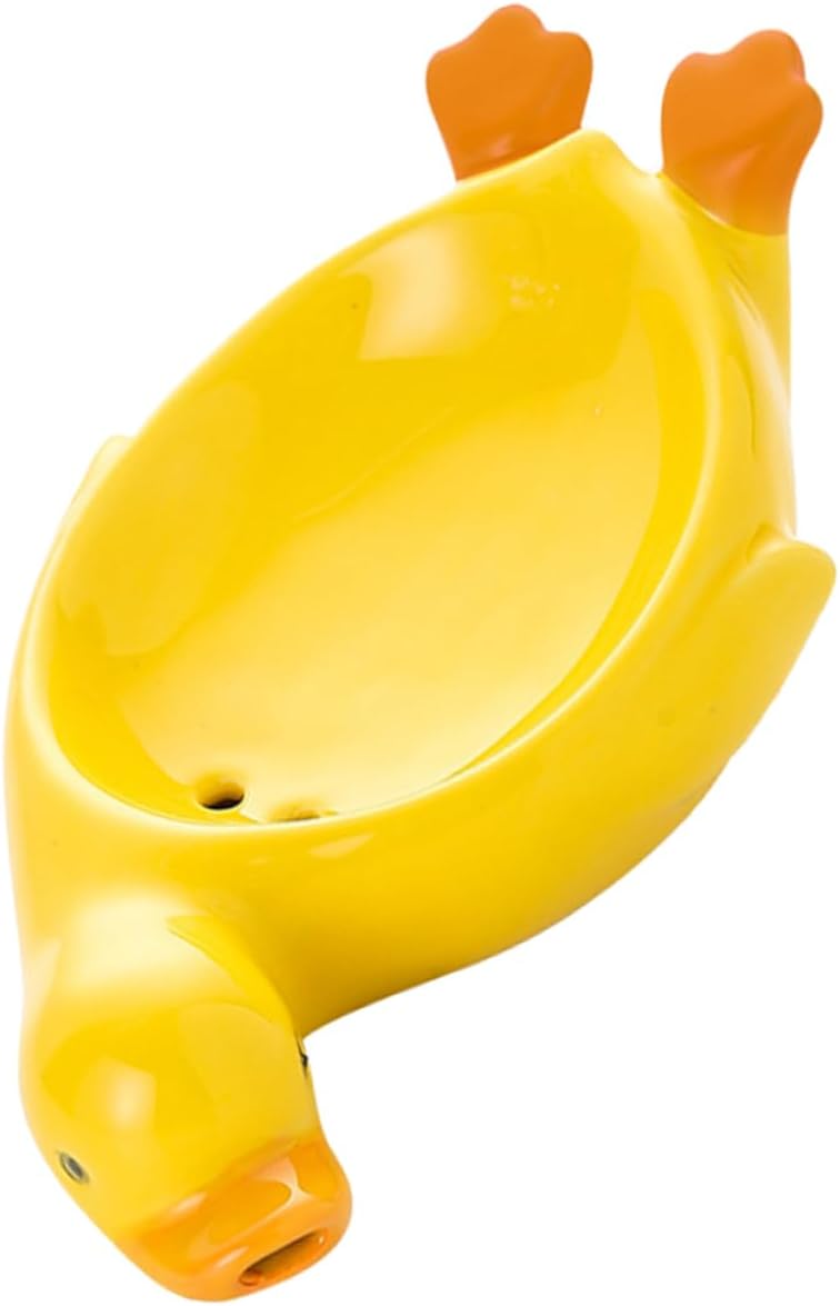 Self-Draining Ceramic Dish with Cute Duck Design for bathroom kitchen