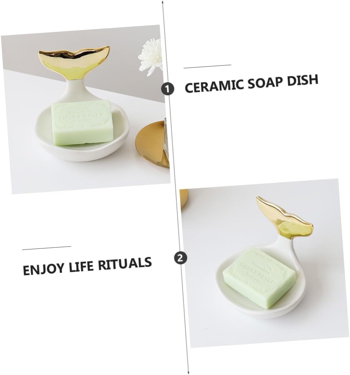 Modern JECOMPRIS Soap Holder Space-Saving Fishtail Design