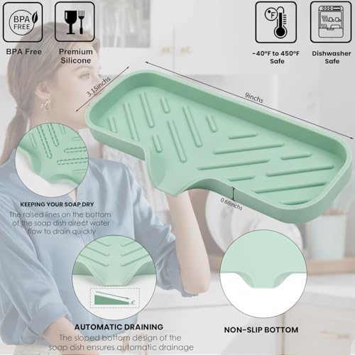 YASMEN Silicone Soap Dish with Drain Green 1