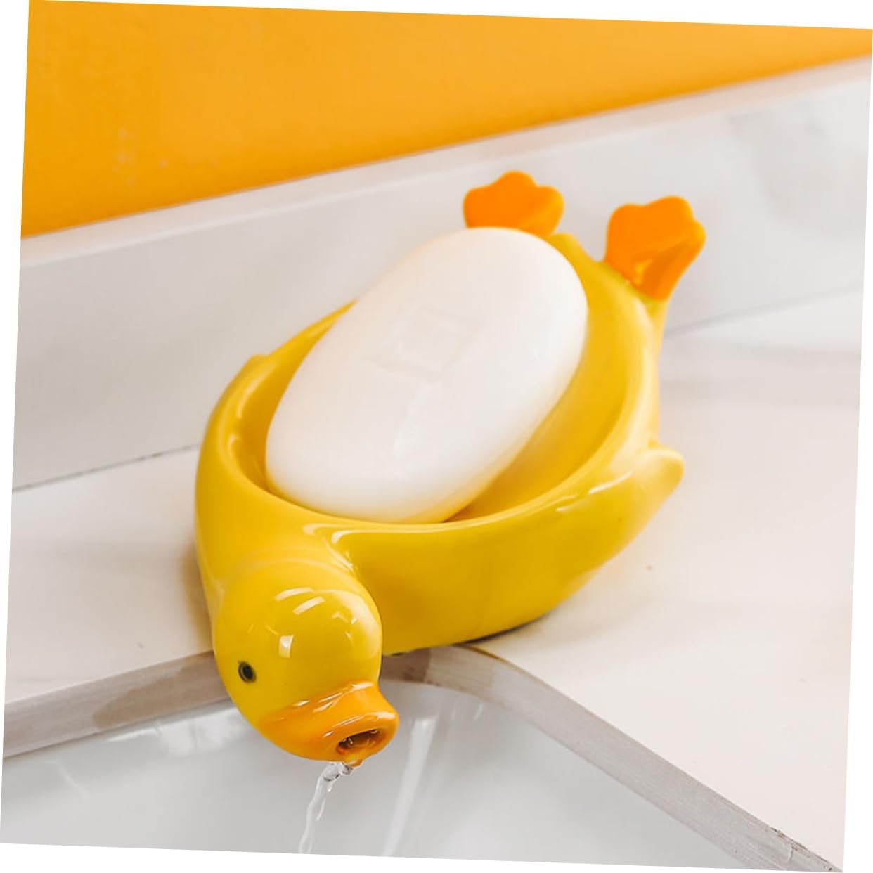 Adorable Duck Ceramic Soap Dish for Bathroom and Kitchen