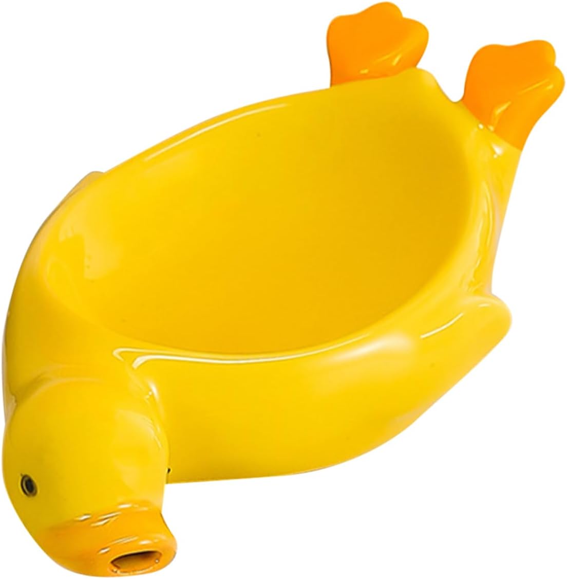 IMIKEYA Box Cute Duck Ceramic Soap Tray - self-draining Space-Saving bath kitchen