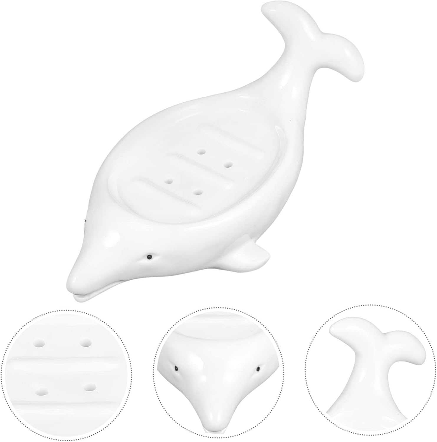Dolphin Soap Holder Stylish Ceramic Drainage Holder for Bar Bath