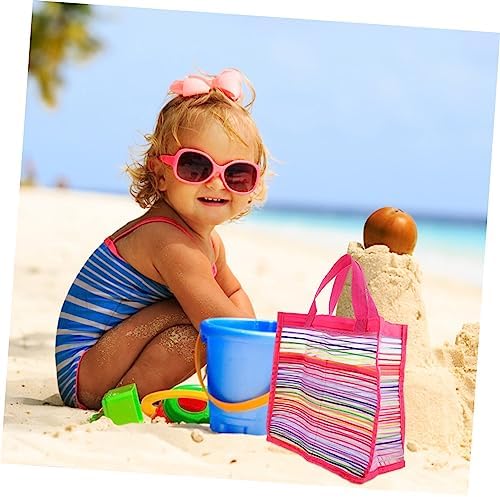 TOYANDONA Kids Beach Tote Bag with Mesh Lining