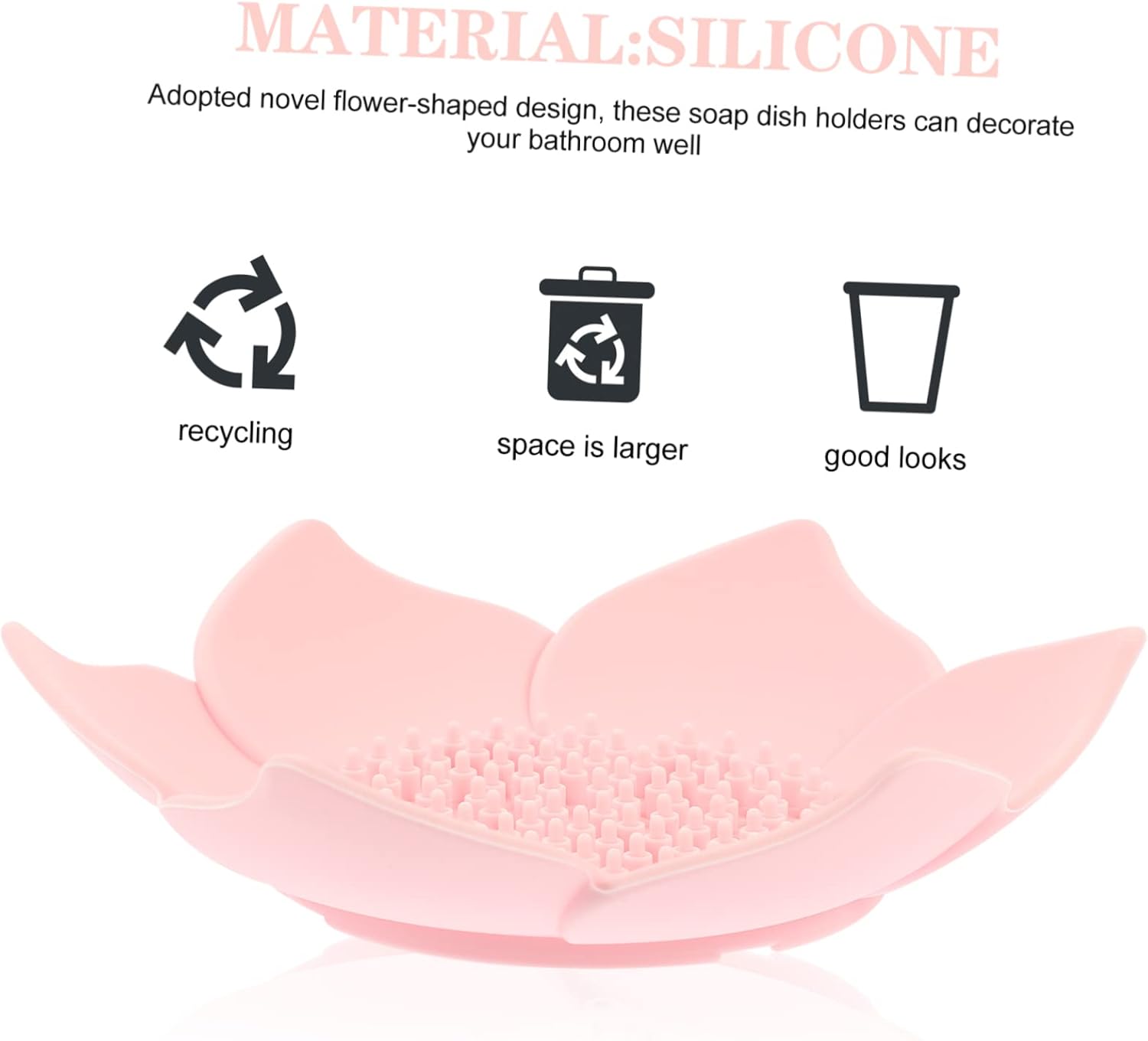 2-Piece Creative Silicone Soap Box Flower-Shaped Organizer