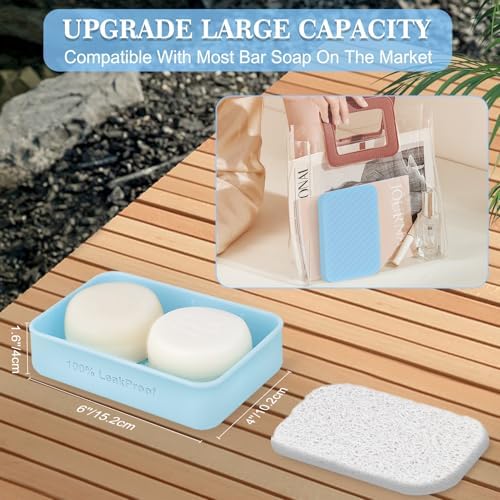 Upgrade 100 Leak-Proof Travel Soap Case Light Blue