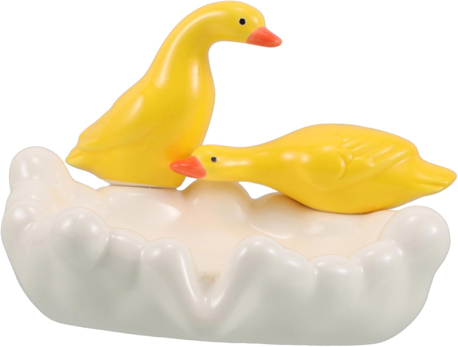 Anneome Ceramic Duck Soap Dish Self-Draining