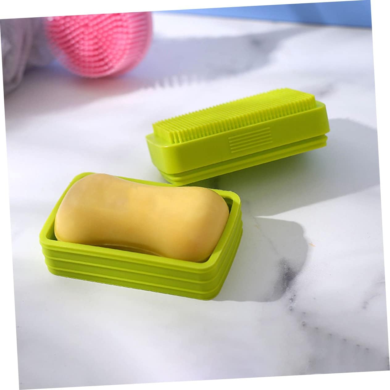 Large Bar Soap Container with Silicone Exfoliating Brush