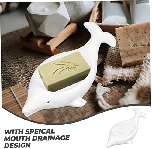 Dolphin Soap Holder Stylish Ceramic Drainage Holder for Bar Bath