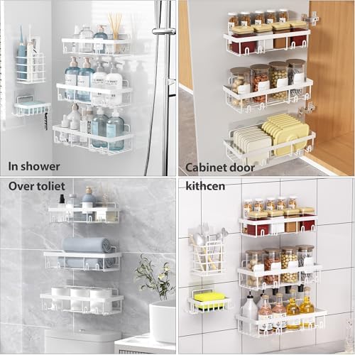 10-Piece Rustproof Stainless Steel Shower Caddy Organizer for Inside Bath